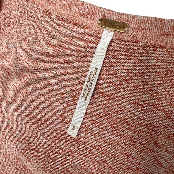 Free People Pink Knit Tie Front Sweater Dress - Size S Minimalist Indie Fall - Picture 11 of 12